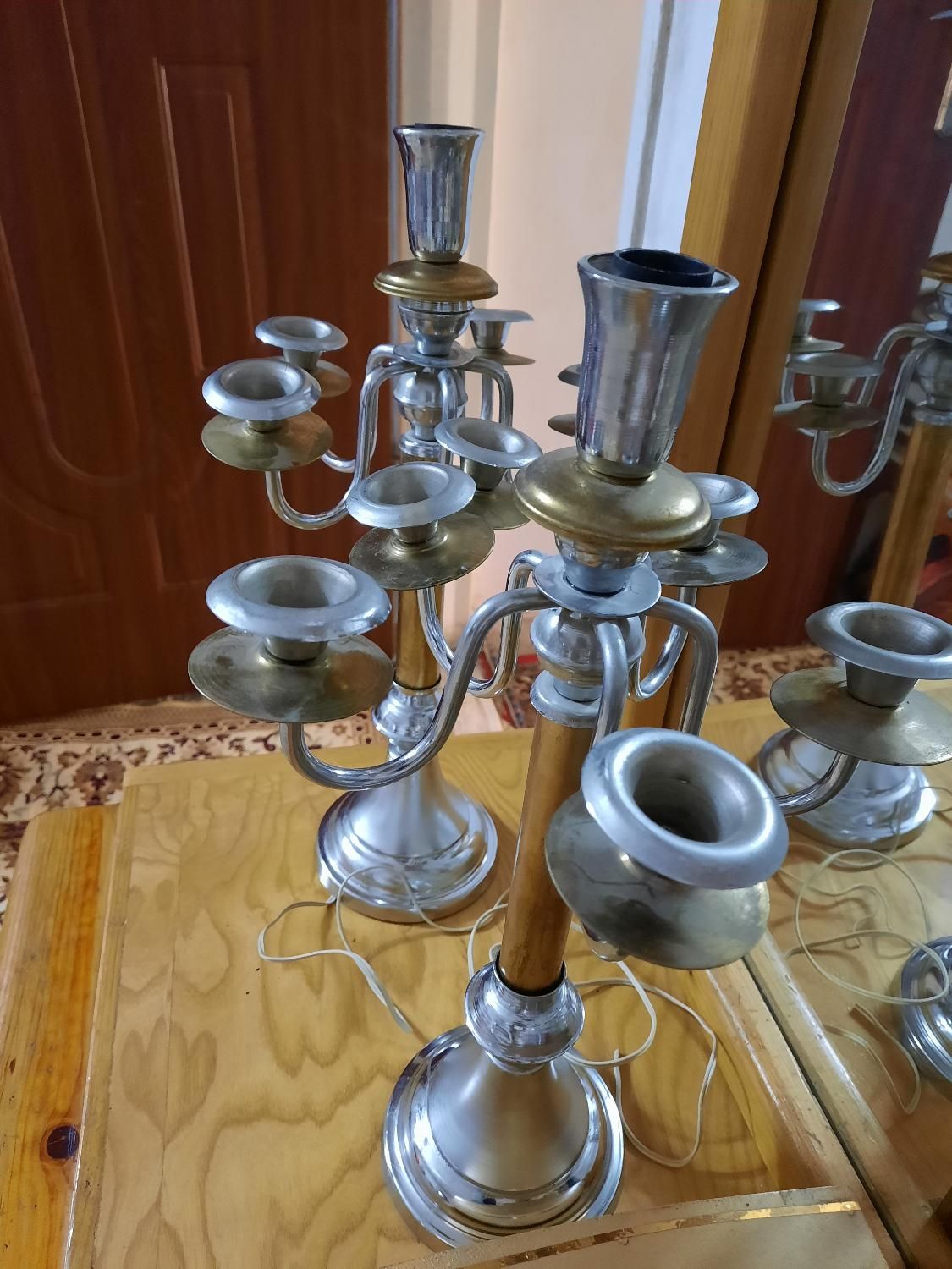 یک جفت شمعدان|چراغ خواب و آباژور|مشهد, نوید|دیوار