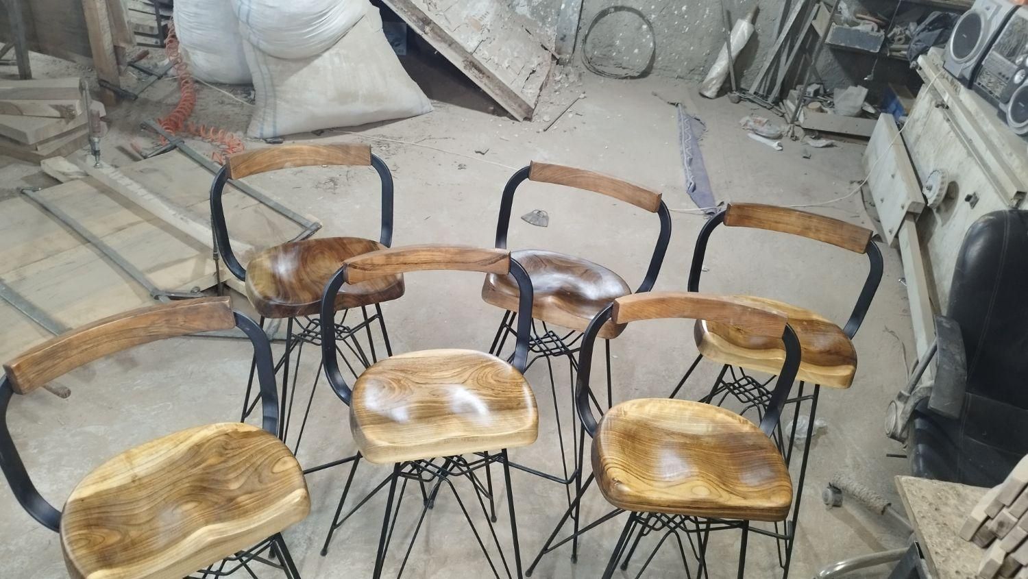 صندلی کف چوب گردو صندلی کانتری روستیک صندلی اُپن|صندلی و نیمکت|تهران, شهرک ولیعصر جنوبی|دیوار