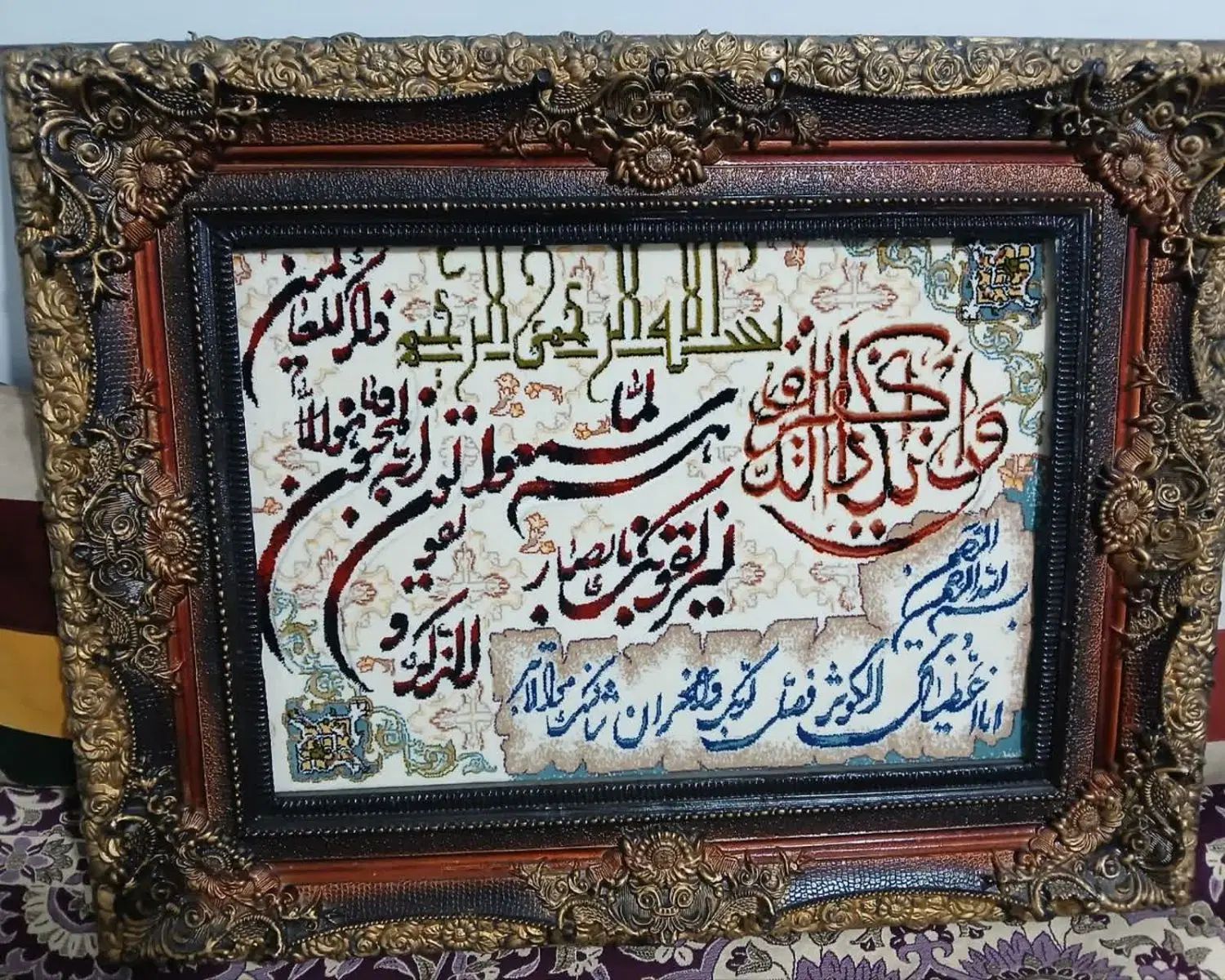 فرش فانتزی در حد نو و تابلو فرش تمیز در حد نو|فرش|اسلام‌شهر, مسکن مهر اسلاشهر (شهرک امام خمینی)|دیوار