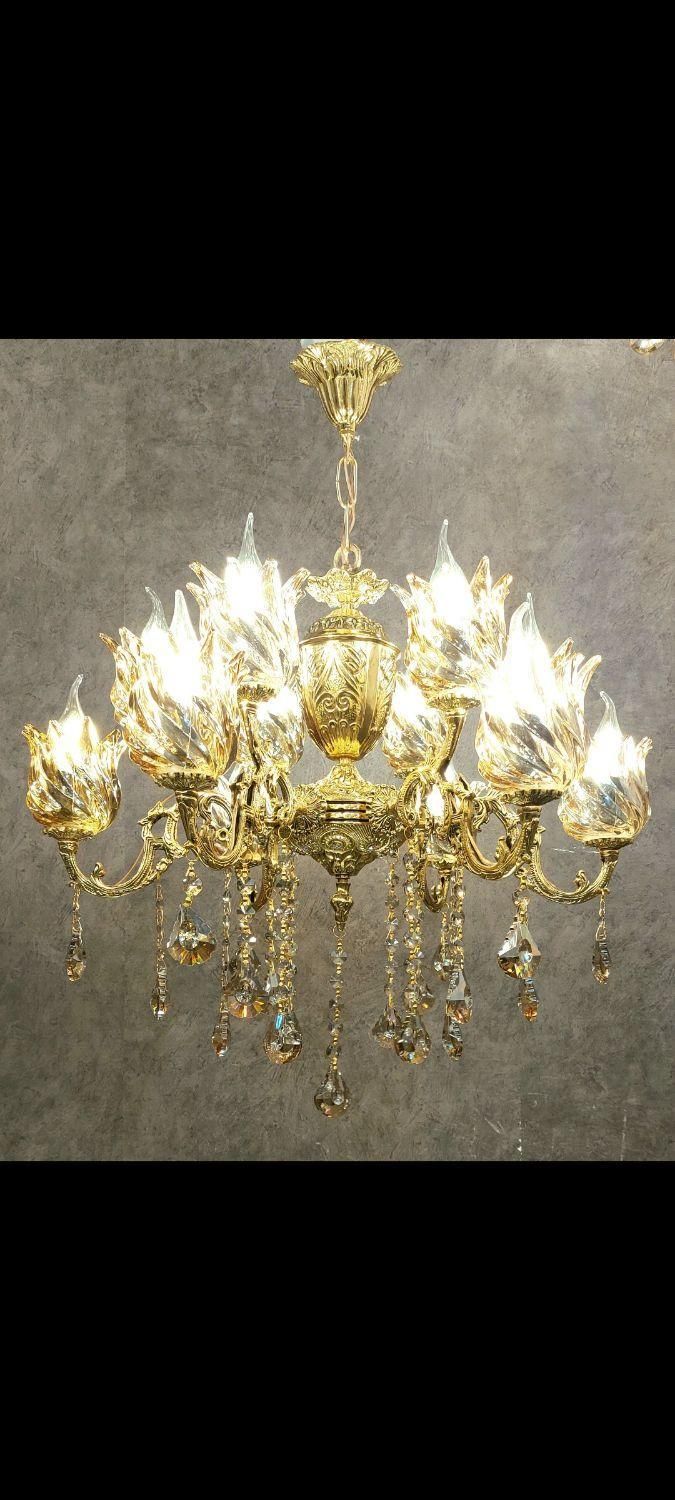 لوستراسکای آذر برنجی سرپیچ کد ۴+۲+۴+ شعله er۹۸۷re|لوستر و چراغ آویز|تهران, نعمتآباد|دیوار