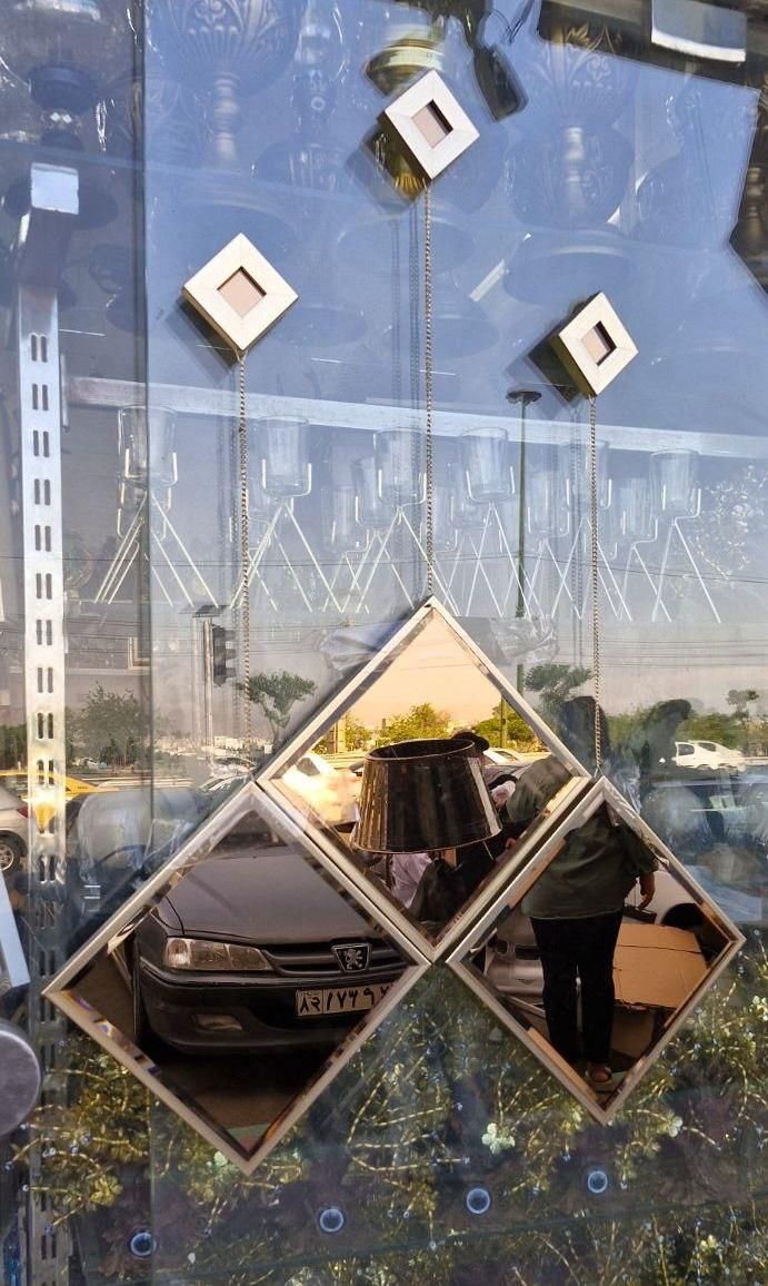 آینه دکوراتیو ۵تایی لوزی زنجیردار دیواری شامپاینی|آینه|فردیس, فردیس|دیوار