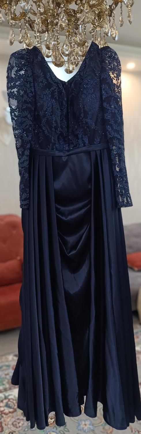 لباس مجلسی ، سورمه ای ، ساتن ابریشمی|لباس|باقرشهر, |دیوار