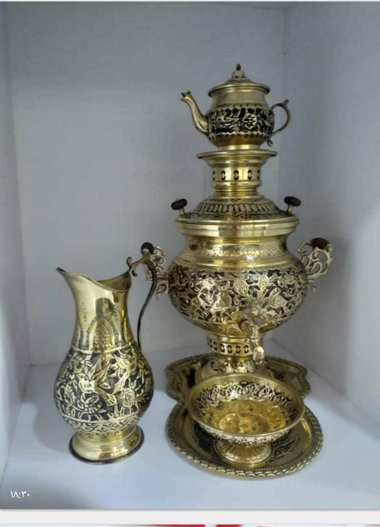 سماورزغالی سنتی  قلم زنی   قصرسوگا|سماور، چای‌ساز، قهوه‌ساز|مشهد, هنرور|دیوار