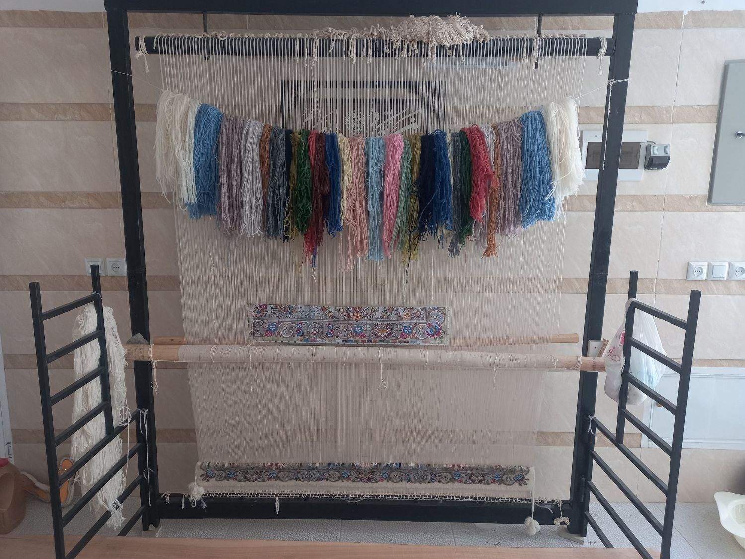 فرش نیمه کاره دستباف پشم و ابریشم|فرش|کاشان, امیرکبیر|دیوار