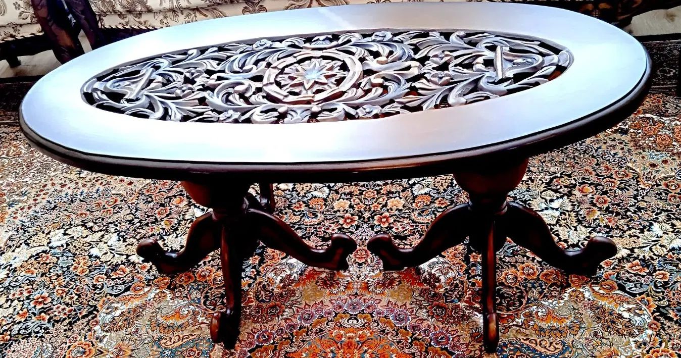 مبل سلطنتی 9نفره منبت دوطرفه آنتیک هنر دست نو|مبلمان خانگی و میز عسلی|اردبیل, |دیوار