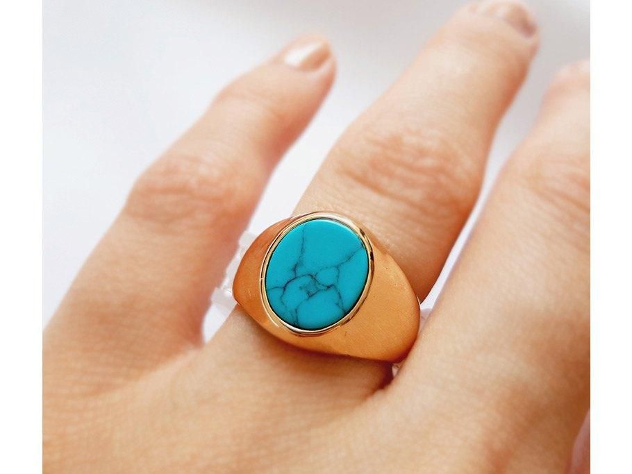 انگشتر طلایی نگین دار فیروزه|بدلیجات|تبریز, |دیوار