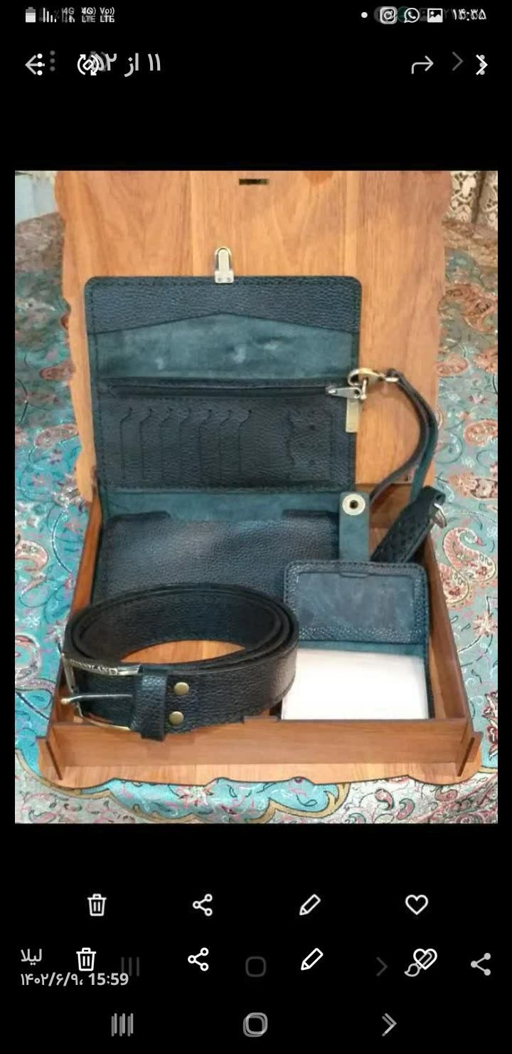 ست مردانه چرمی دستدوز|کیف، کفش، کمربند|تبریز, |دیوار