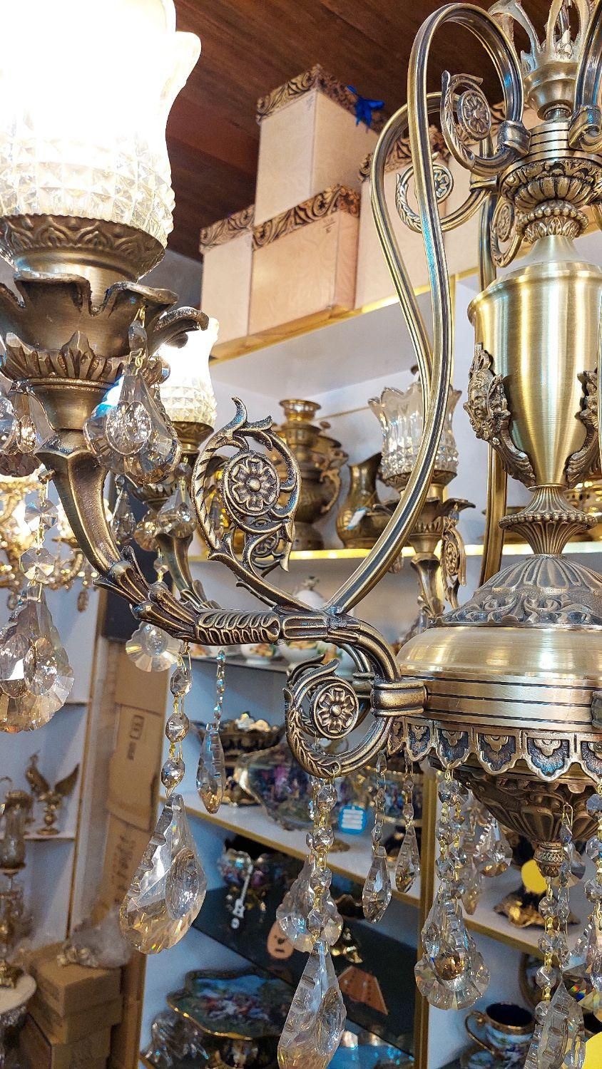 لوستر کاپی برنزی مدل  زئوس|لوستر و چراغ آویز|ساوه, |دیوار