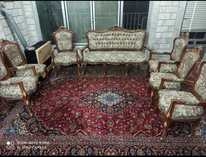 مبل سلطنتی استیل ۹نفره|مبلمان خانگی و میز عسلی|خمینی‌شهر, |دیوار