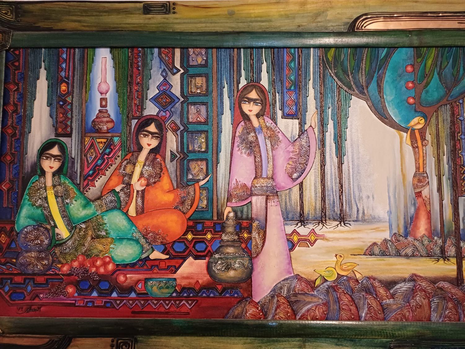 تابلو نقاشی با خمیر ویترای|تابلو، نقاشی، عکس|تهران, شهرک غرب|دیوار