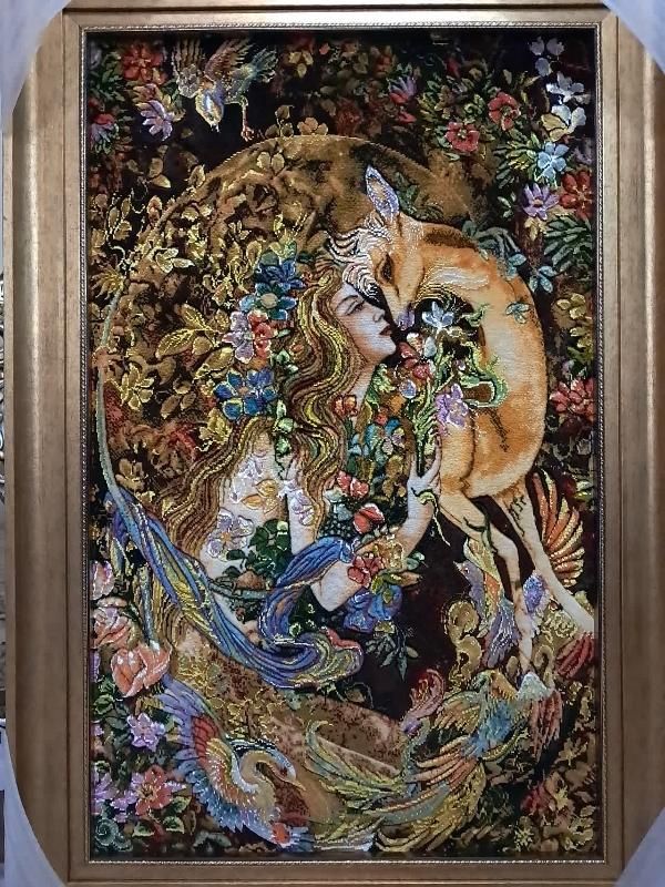 تابلوفرش دستبافت/تابلو فرش طرح نیاز نوازش|تابلو فرش|تهران, استاد معین|دیوار