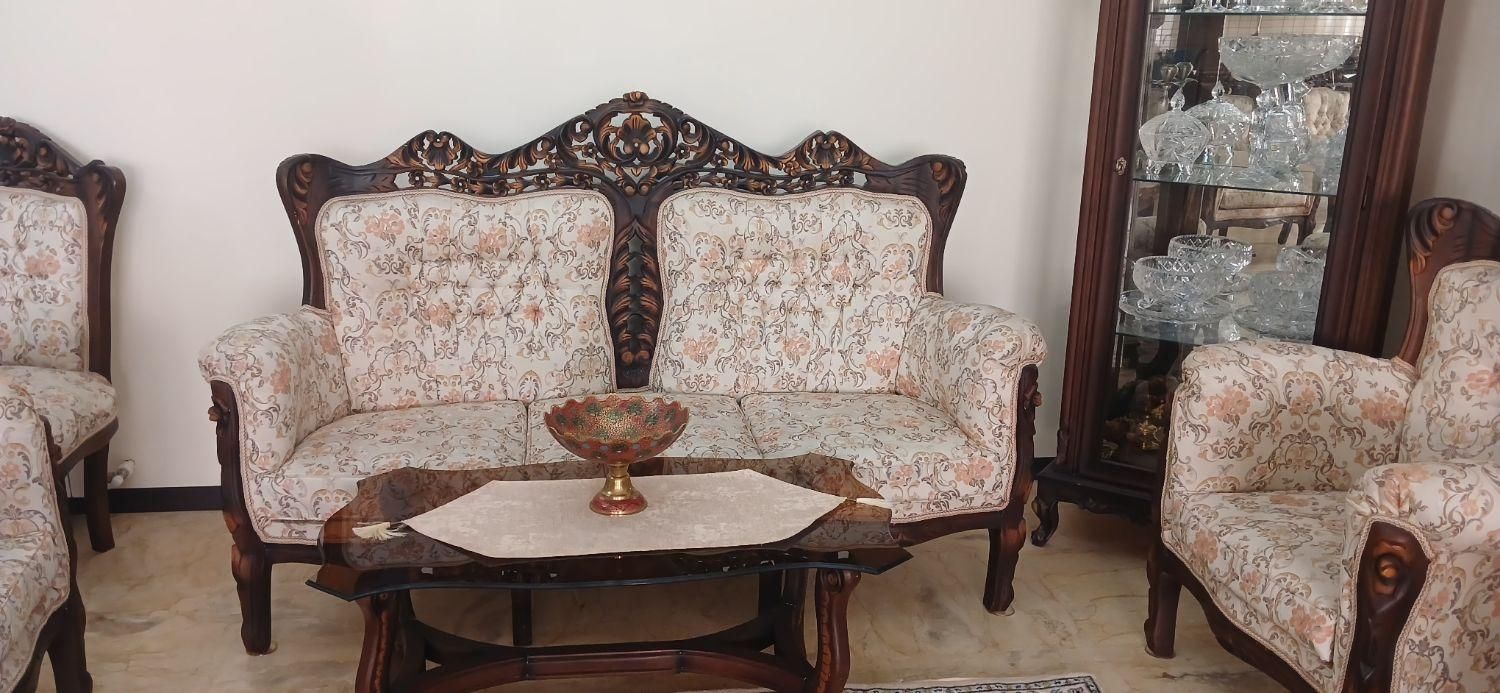 مبل استیل ۹ نفره + میز ناهارخوری ۸ نفره|مبلمان خانگی و میز عسلی|تهران, جنت‌آباد جنوبی|دیوار