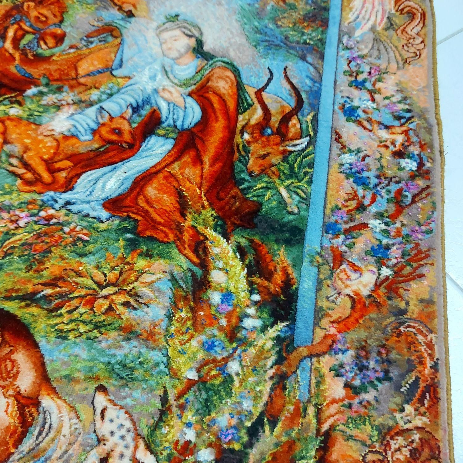 تابلوفرش مینیاتور ضامن آهو تابلو فرش دستبافت|تابلو فرش|مشهد, کوشش|دیوار