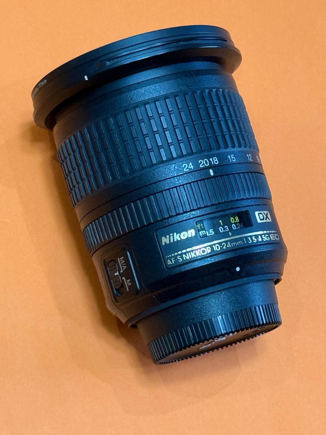 لنز نیکون Nikon 10-24 f 3-5-4.5G ED در حد آک|دوربین عکاسی و فیلم‌برداری|تهران, صادقیه|دیوار