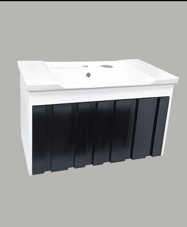روشویی کابینتی آنجلا 80×46 سفید مشکی|لوازم سرویس بهداشتی|کرج, گلشهر|دیوار