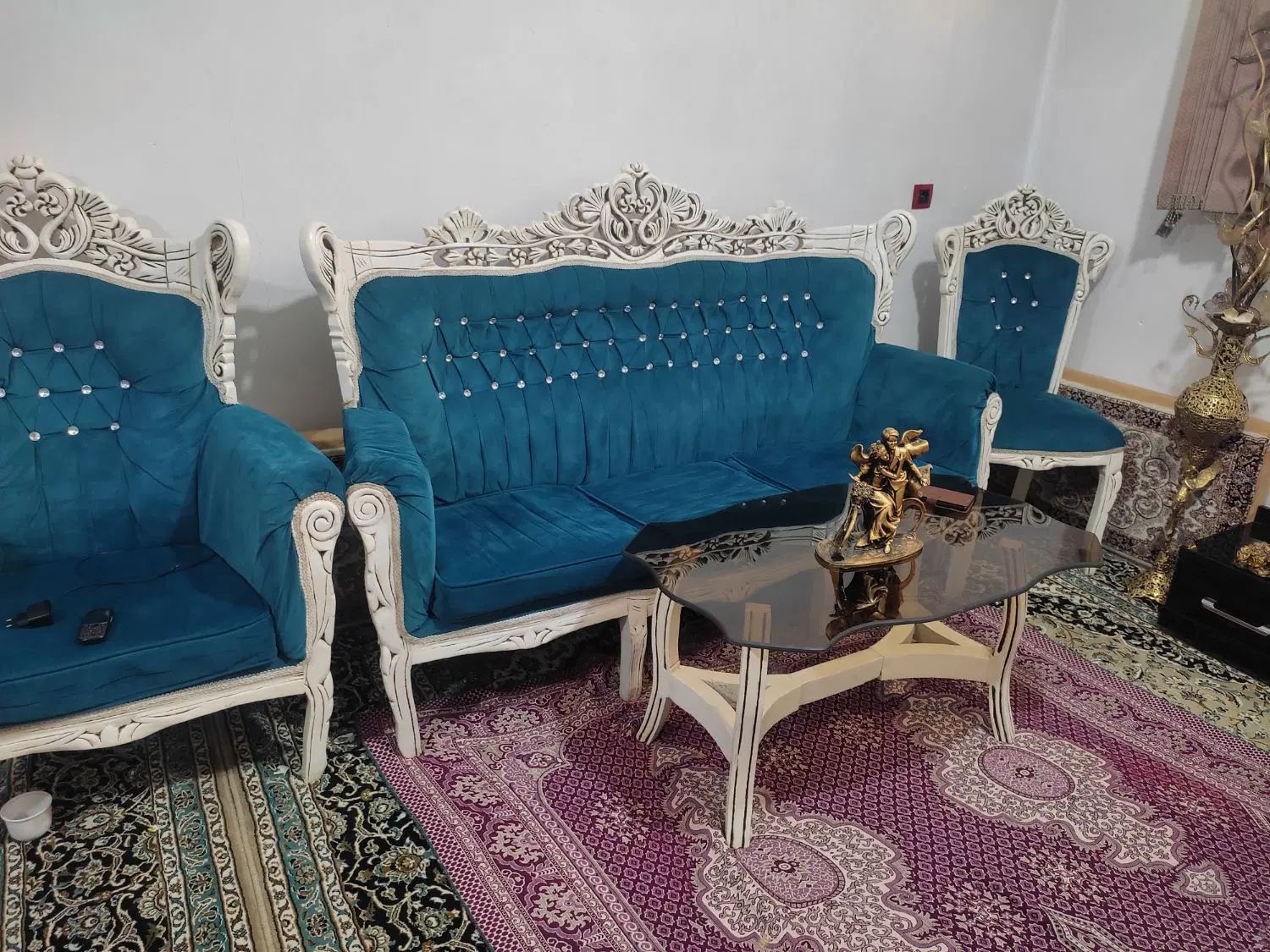 مبل سلطنتی9نفره|مبلمان خانگی و میز عسلی|کرمانشاه, |دیوار