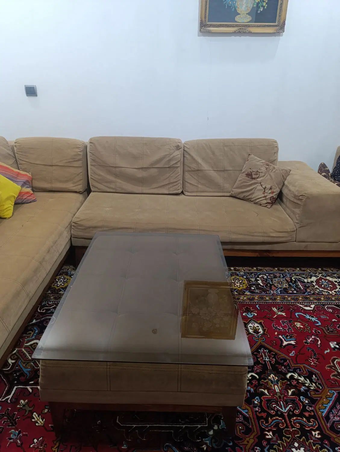 یکدست مبل ال سی نفره کار کرده|مبلمان خانگی و میز عسلی|کرج, حاجی آباد|دیوار