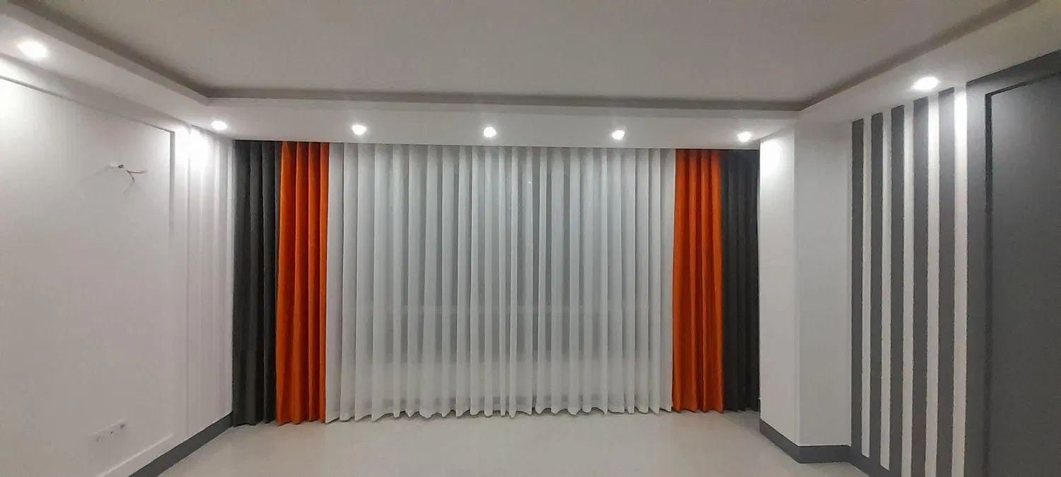 پرده حریر ساده پتینه با والان و نصاب میل پرده|پرده، رانر، رومیزی|رباطکریم, رباطکریم|دیوار