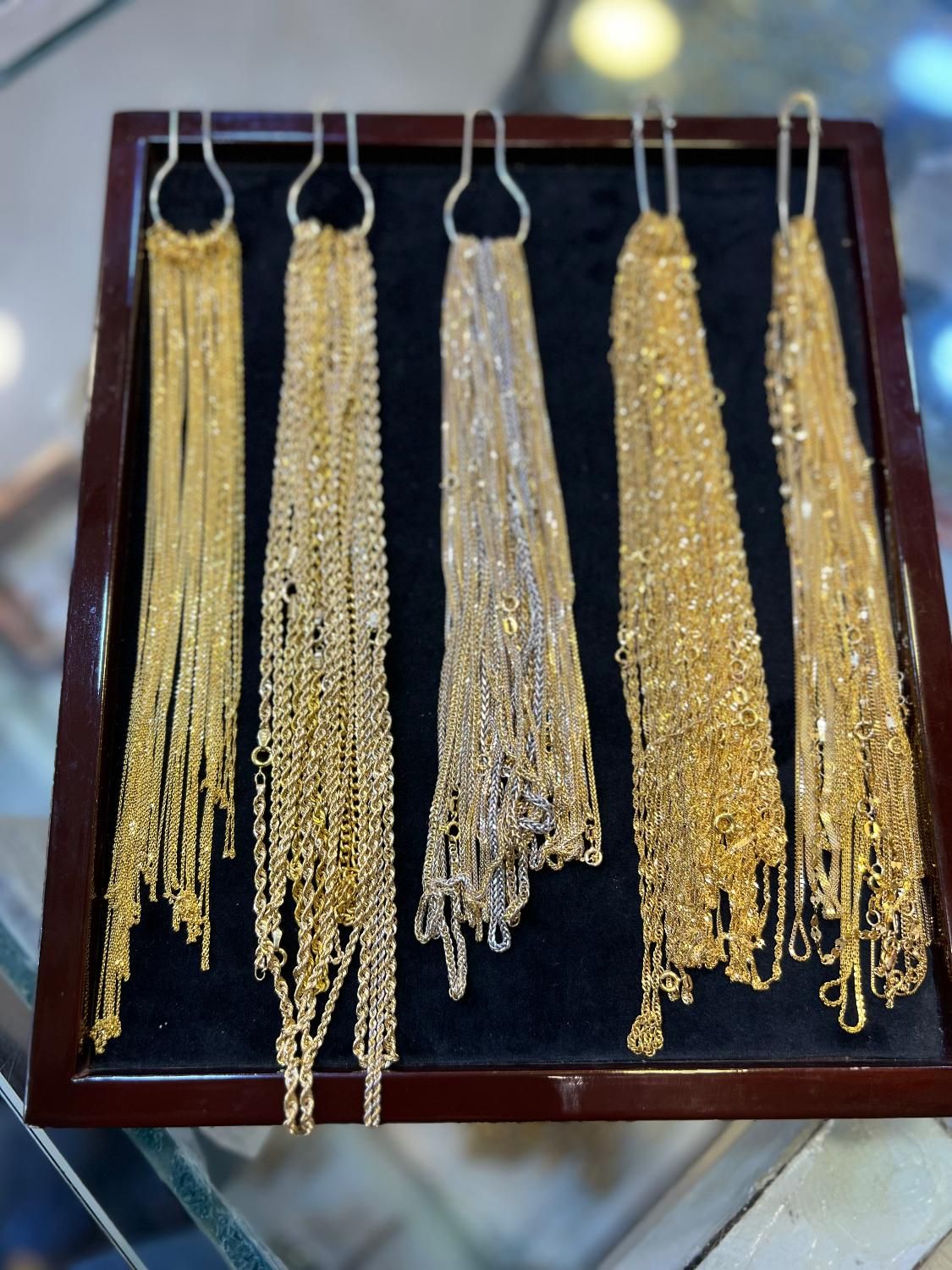 زنجیرهای میرو،طنابی،دیسکو و غیره سبک و سنگین|جواهرات|کاشان, بازار کاشان|دیوار