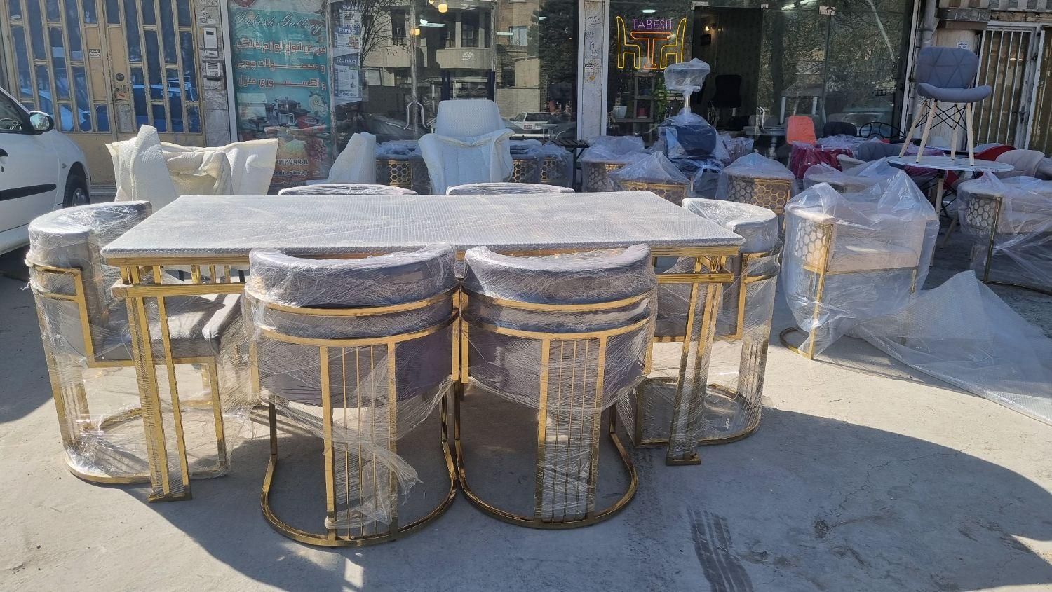 میز و صندلی نهار خوری ناهارخوری۶ نفره فلز زنبوری|میز و صندلی غذاخوری|کرمانشاه, |دیوار