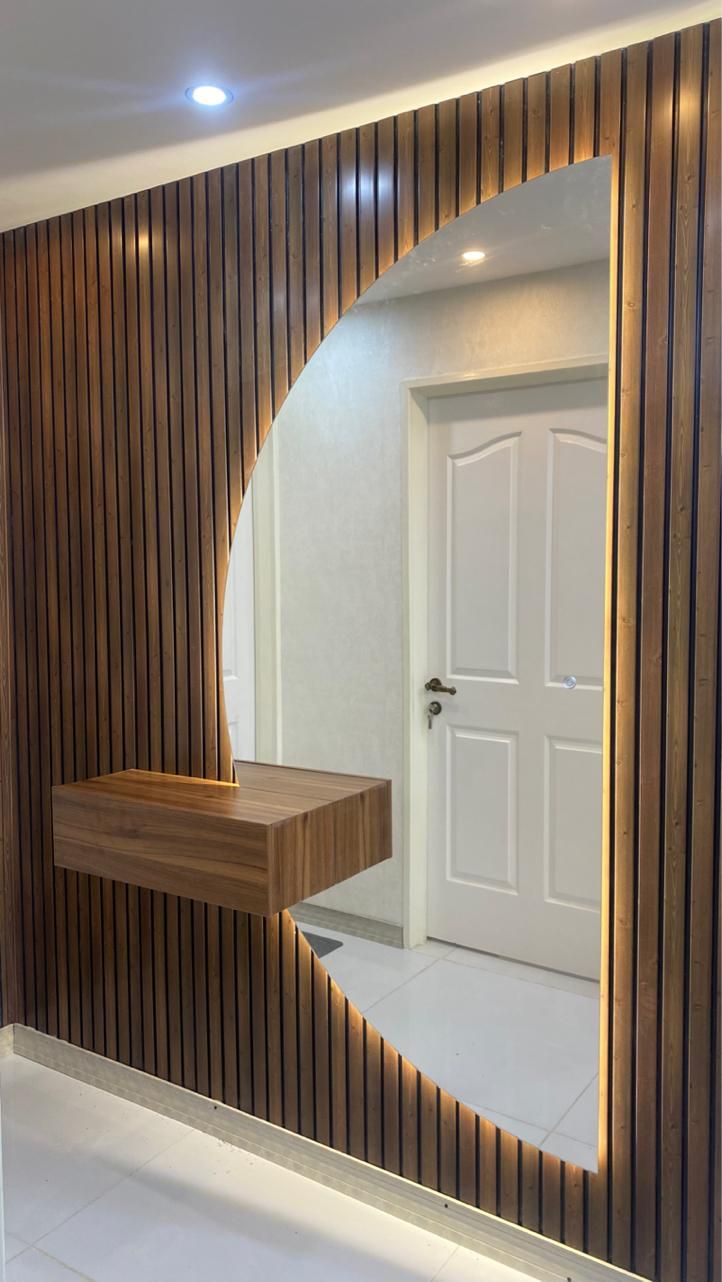 آینه بک لایت،لمسی،نورپردازی،قدی،دفرمه|آینه|اصفهان, رهنان|دیوار