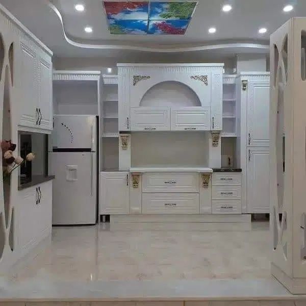 کابینت ممبران سفید مات/طلایی سلطنتی/کاور هود|مصالح و تجهیزات ساختمان|دوگنبدان, |دیوار