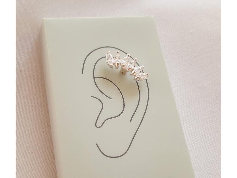 پرسینگ گوش نقره نگینی سفید|بدلیجات|خرمآباد, |دیوار