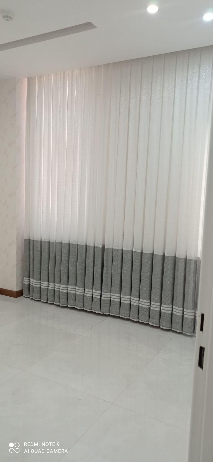 پرده  شاین کتان حاشیه طوسی|پرده، رانر، رومیزی|سمنان, |دیوار