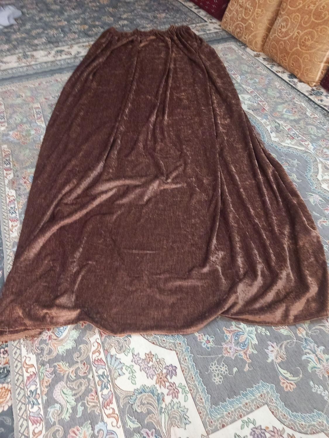 یک جفت پرده ورودی ویک عدد دستک به رنگ قهوه ای|پرده، رانر، رومیزی|تربت‌حیدریه, مظفریه|دیوار