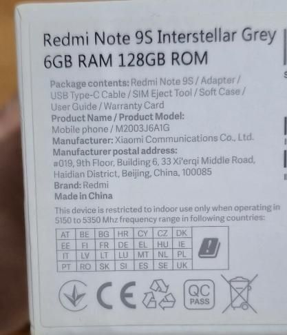 شیائومی نوت ۹ اس ۱۲۸ گیگ  128 note 9s|موبایل|تهران, تهرانپارس غربی|دیوار
