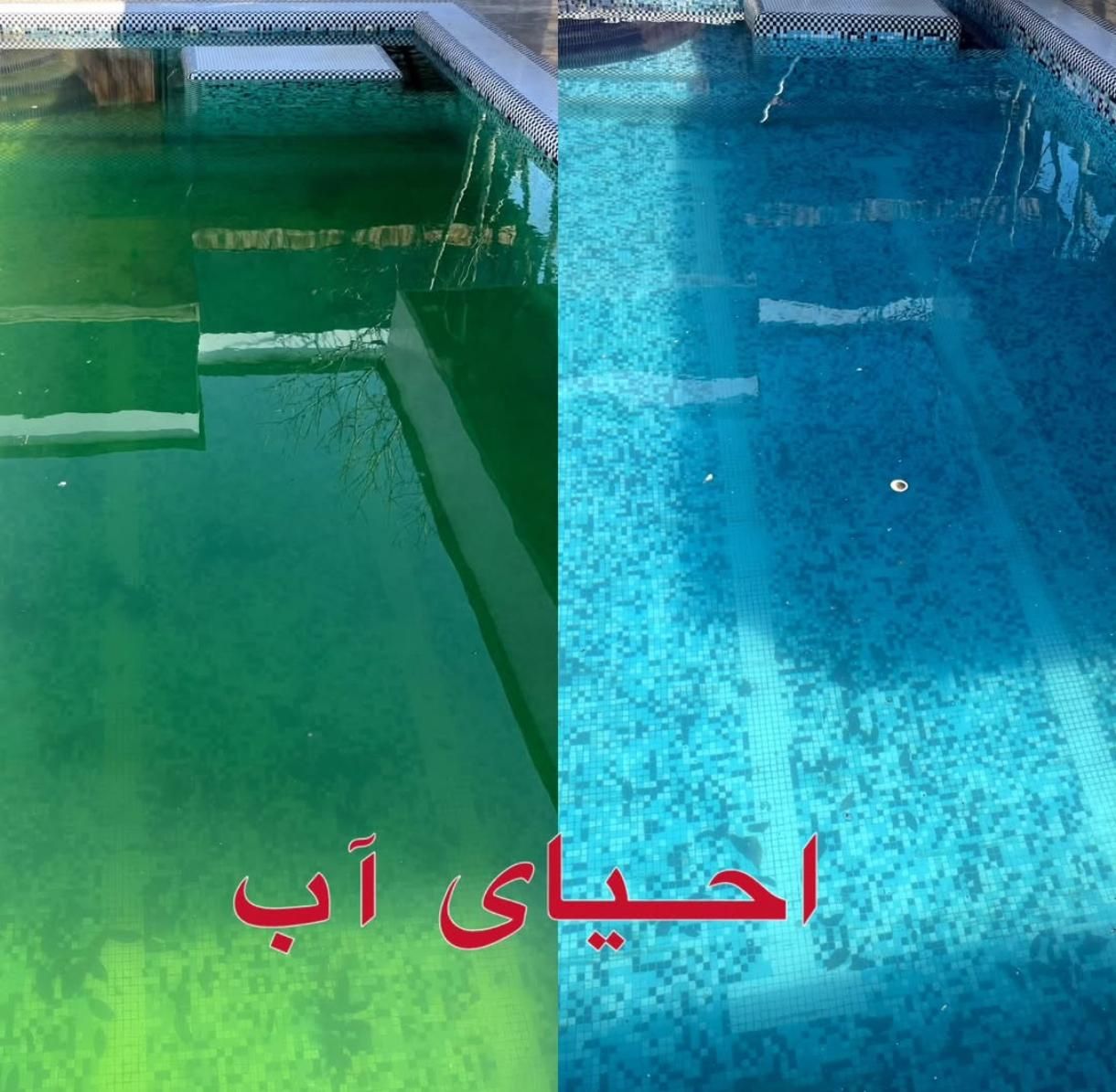 جارو استخر احیا استخر شفاف سازی آب استخر ضد عفونی|خدمات نظافت|چهارباغ, |دیوار