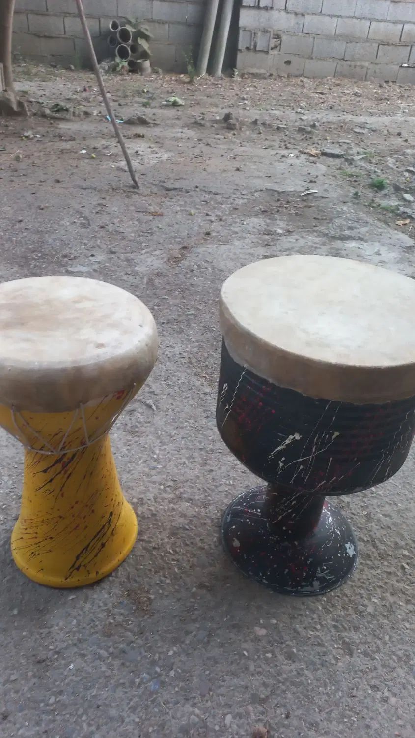 تیمپو سفالی و تنبک فلزی نو نو بدون کار کرد|سازهای سنتی|جویبار, |دیوار