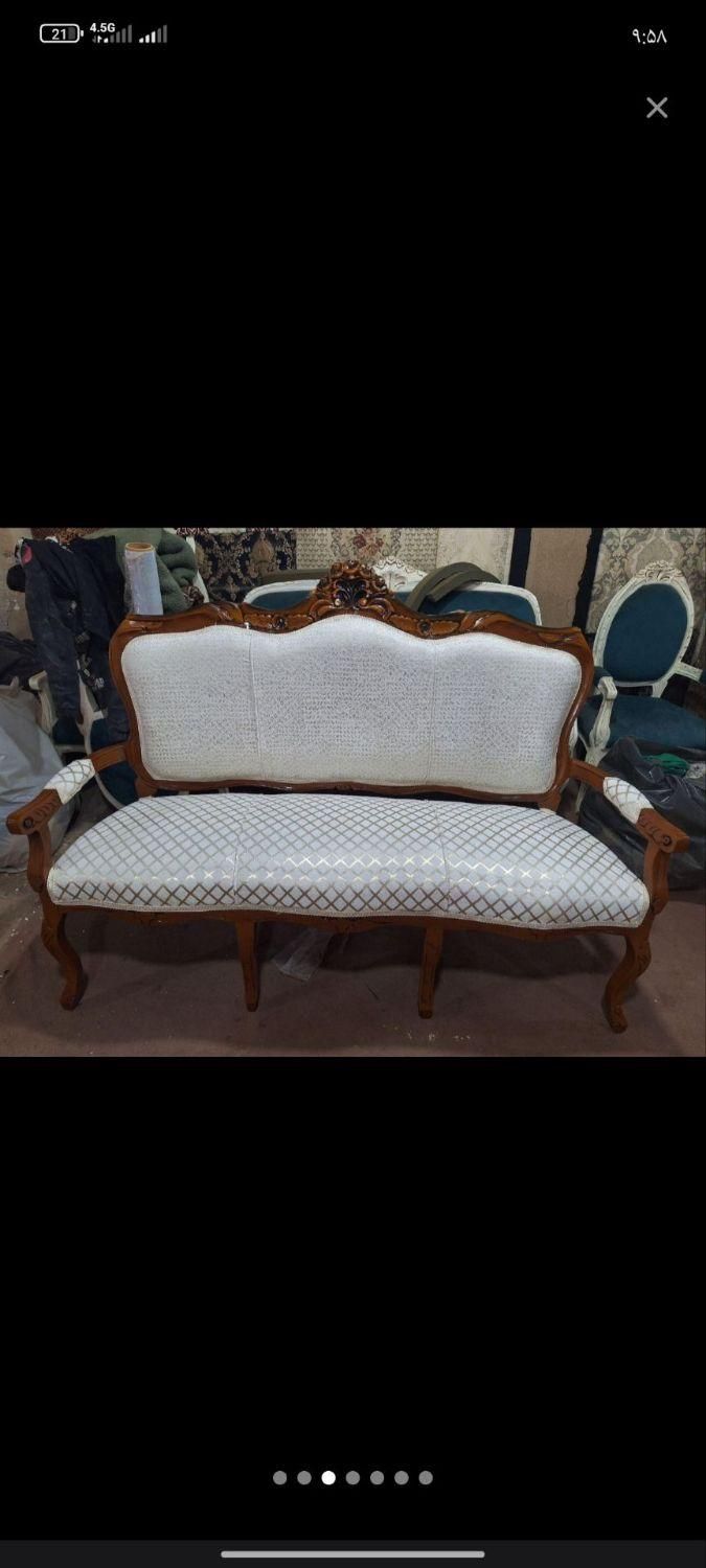 مبل سلطنتی نه نفره طرح آلمانی چوب راش|مبلمان خانگی و میز عسلی|ساوه, |دیوار