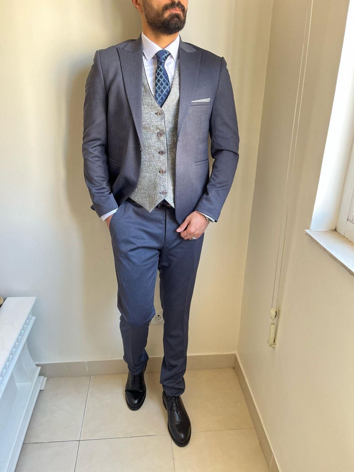 کت شلوارجلیقه آبی|لباس|تبریز, |دیوار