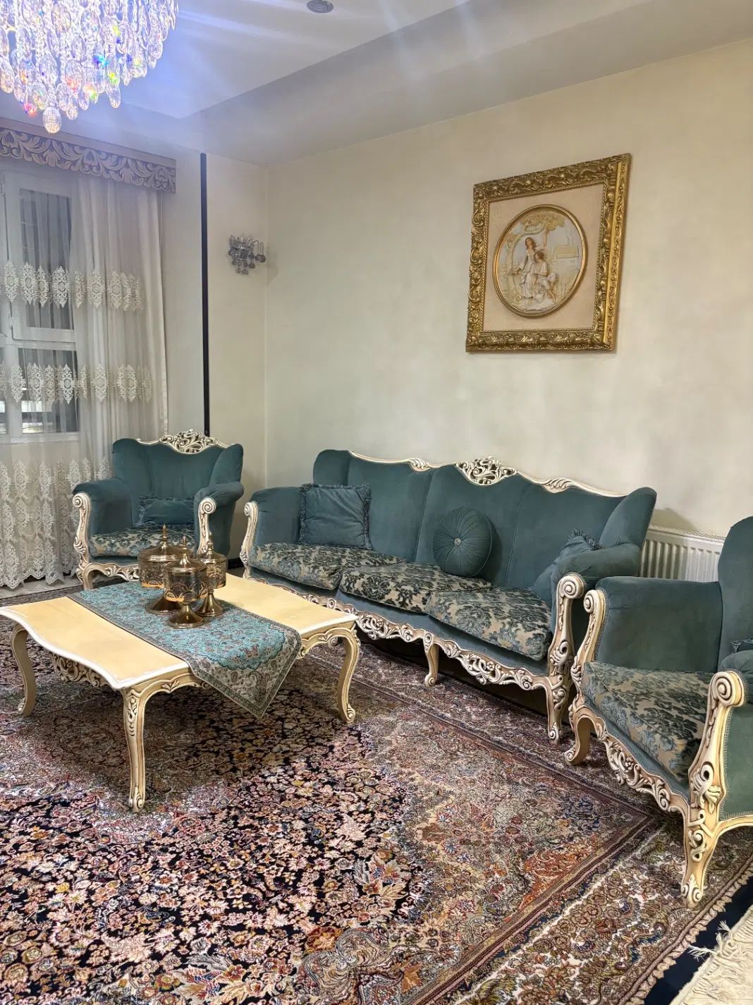 مبل ۷نفره میزنهار خوری ۸نفره چوب راش اصل|مبلمان خانگی و میز عسلی|کرج, کوی کارمندان شمالی|دیوار