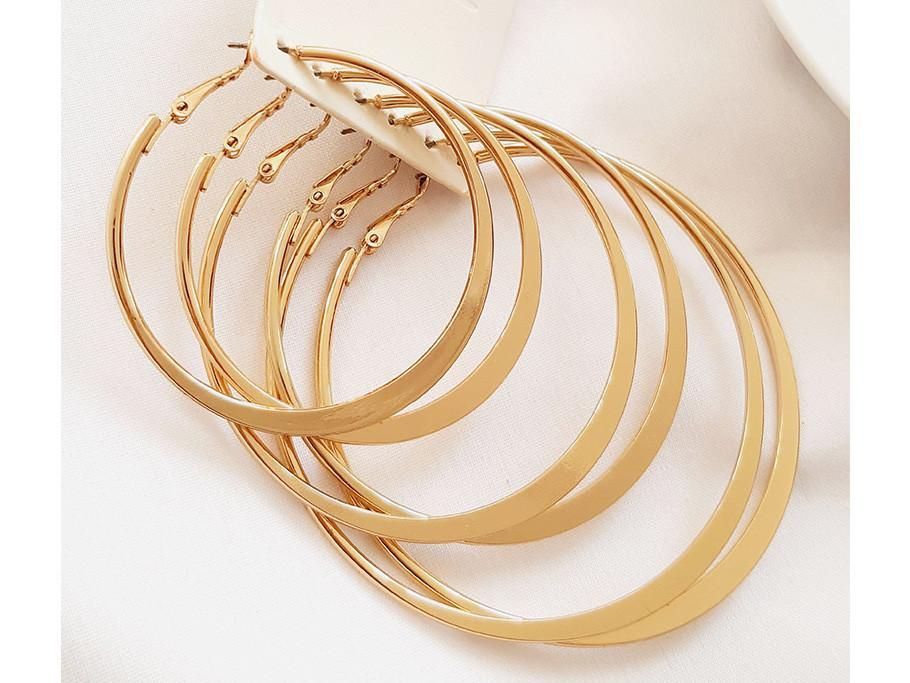 گوشواره حلقهای سه جفتی طلایی|بدلیجات|قزوین, |دیوار