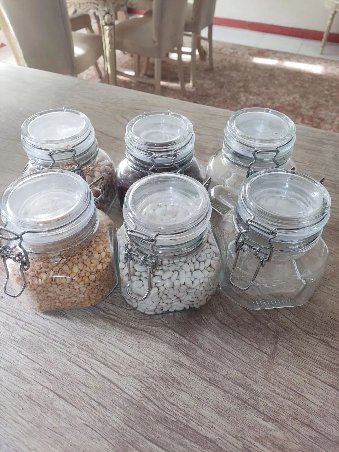 ۶ عددنگهدارنده شیشه ای محکم با درب کیپ|ظروف سرو و پذیرایی|رشت, سعدی (تختی)|دیوار