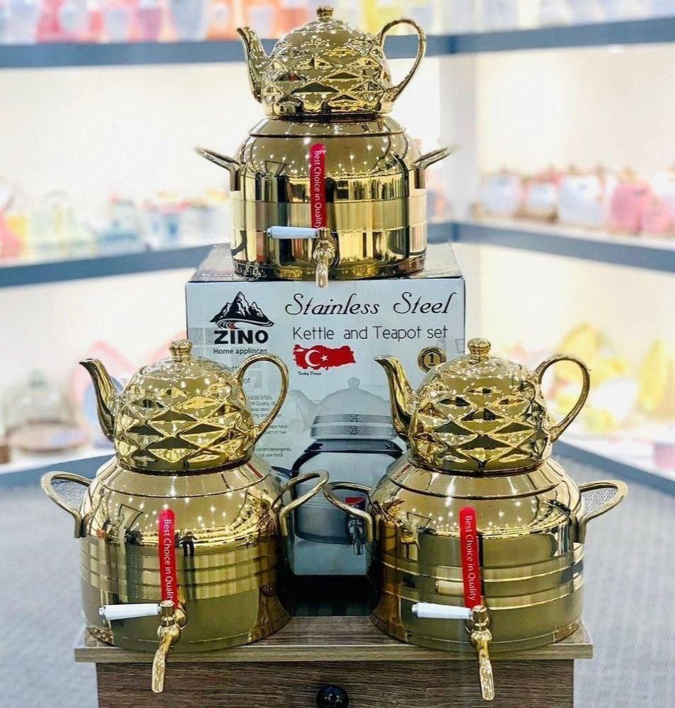 کتری و قوری تمام استیل کف چدن(گرگان فردوس کالا (|قوری، کتری، قهوه‌ساز دستی|گرگان, |دیوار