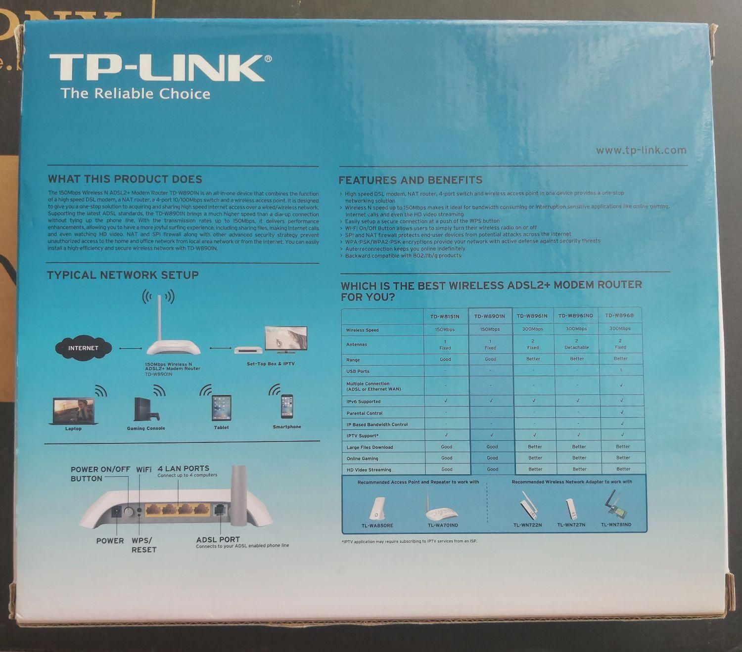 مودم TP-LINK تی پی لینک مدل TD-W8901N|مودم و تجهیزات شبکه|بجنورد, |دیوار