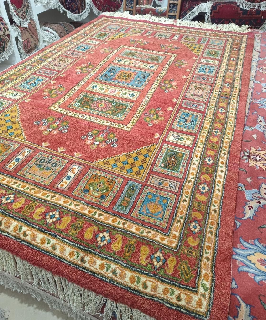 یک جفت فرش دستباف رنگرزی گیاهی|فرش|اردبیل, |دیوار