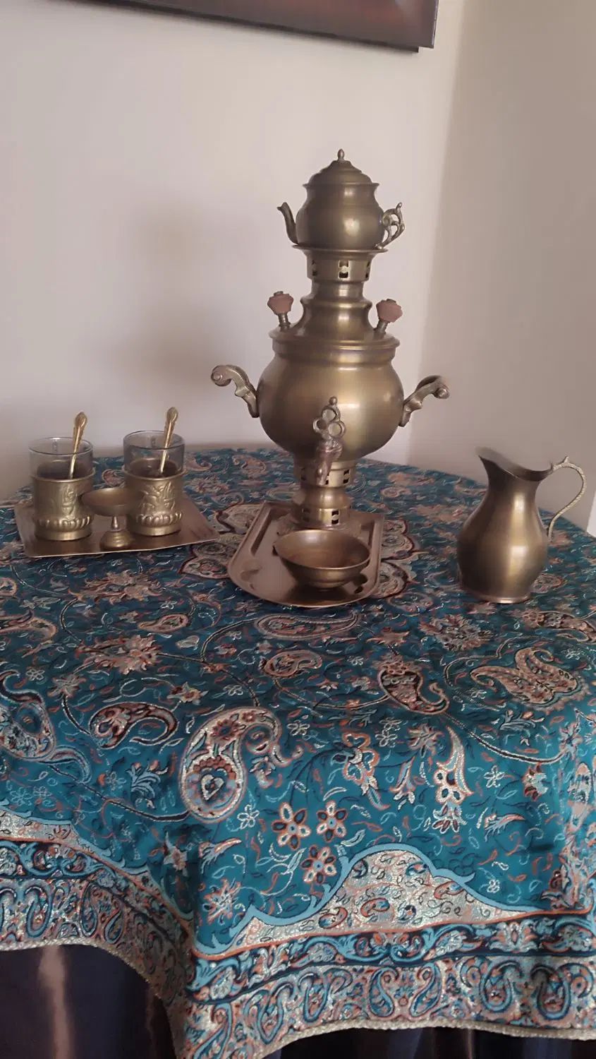 سماور آتیشی برنجی ( سرویس کامل)|کلکسیون اشیاء عتیقه|اصفهان, خواجو|دیوار