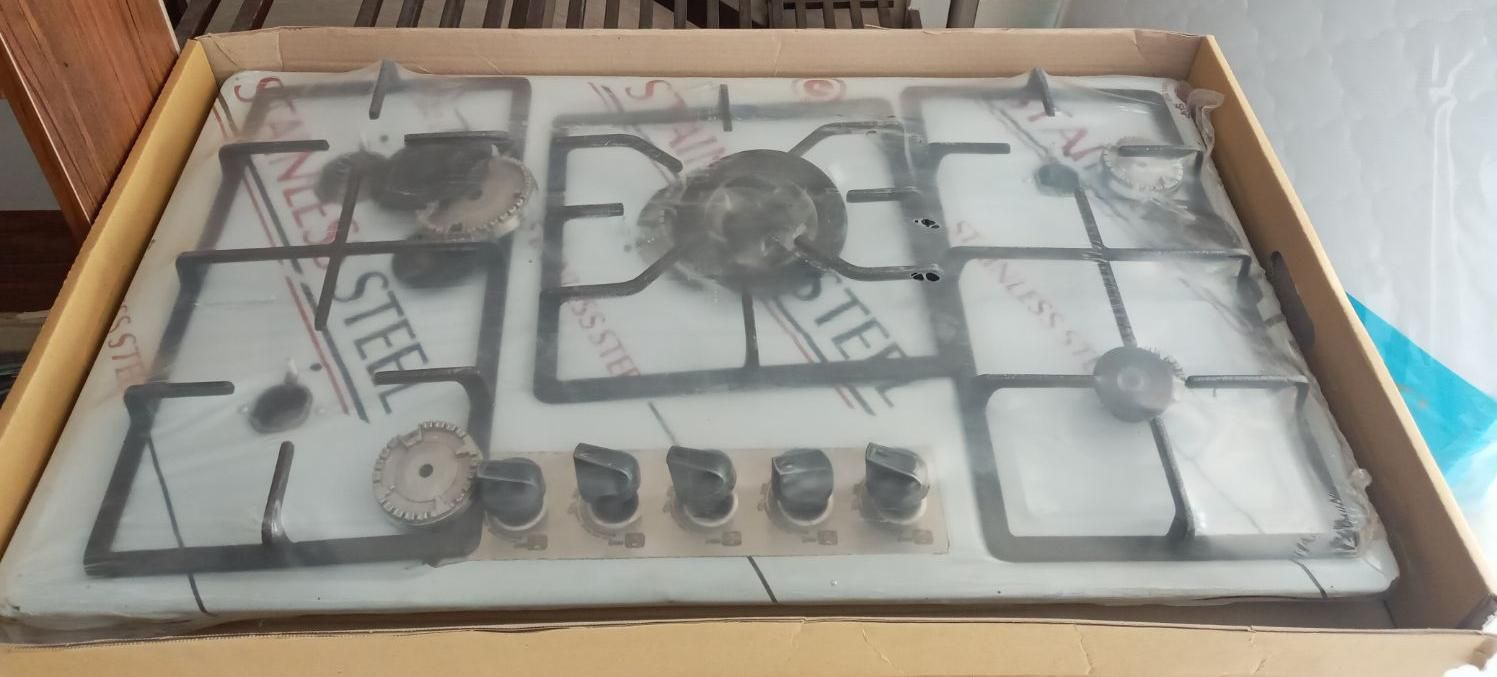 اجاق گاز ۵شعله رو میزی صفحه استیل توکار نو آکبند|اجاق گاز و لوازم برقی پختوپز|سمنان, |دیوار