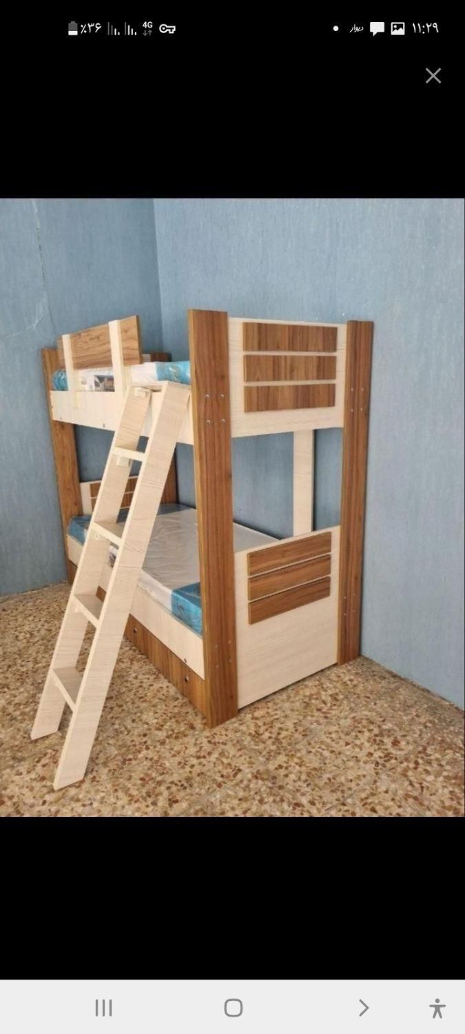 تخت دوطبقه لیدا ۲ تمام چوب|تخت و سرویس خواب|قزوین, |دیوار