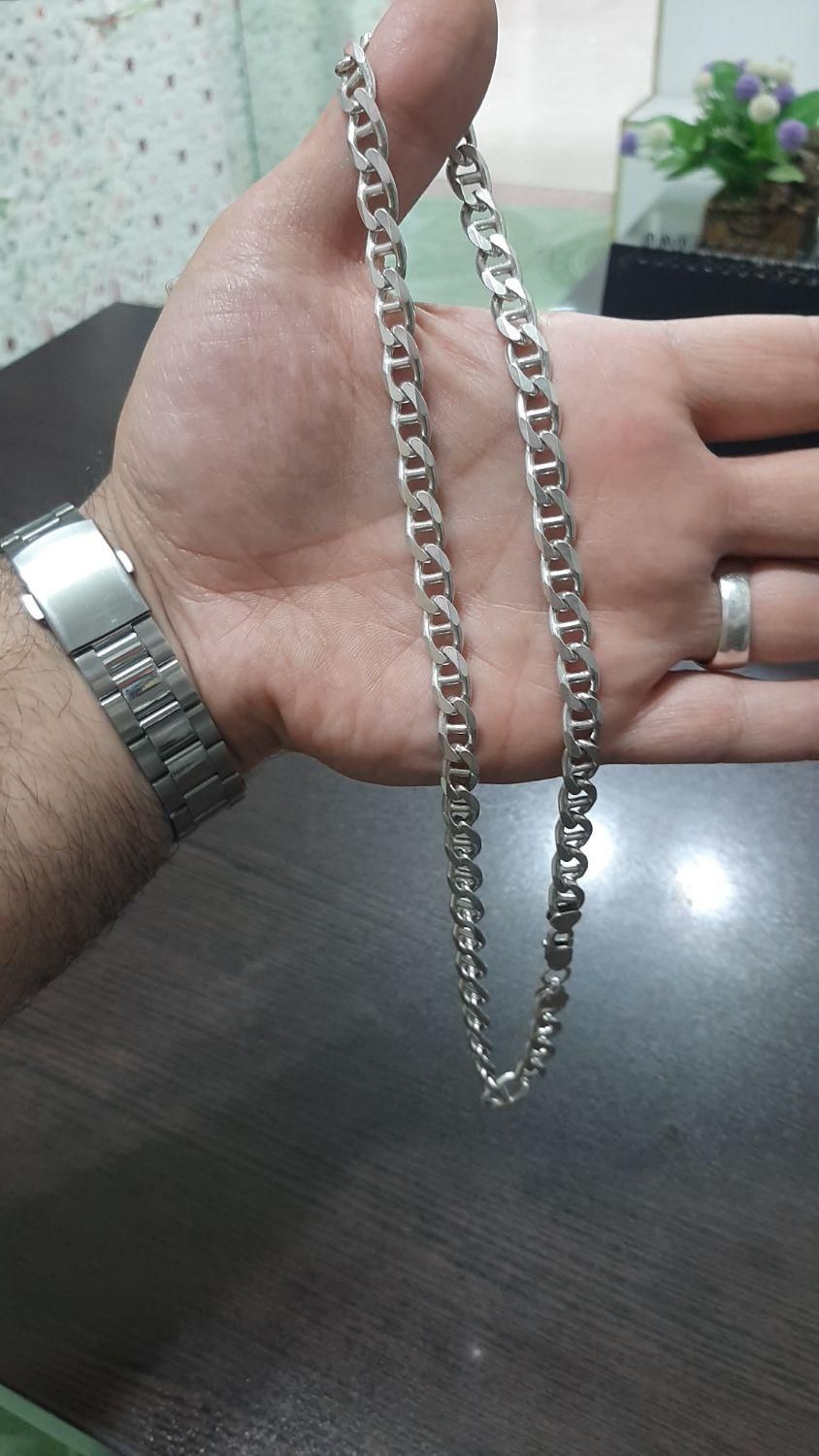 زنجیر نقره فوق العاده شیک جوندار سنگین مدل تی|جواهرات|دورود, |دیوار