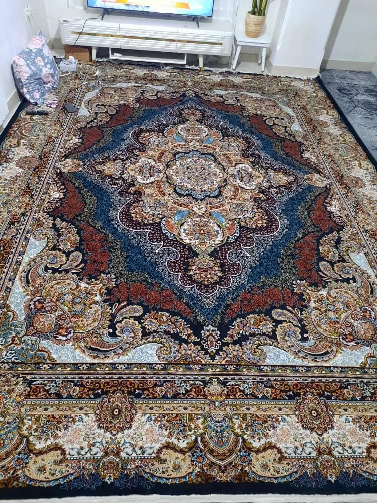 دوتخته فرش ۱۲ متری سورمه ای زرشکی تمام نخ|فرش|تهران, امیریه|دیوار