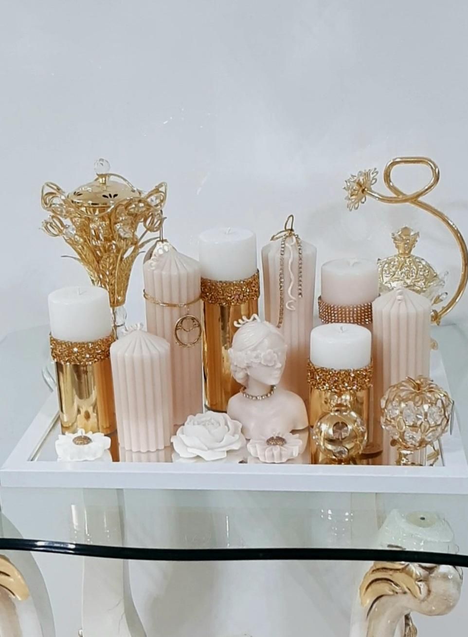 شمع سفیدباتزیینات زیبا|صنایع دستی و سایر لوازم تزئینی|مشهد, آزادشهر|دیوار