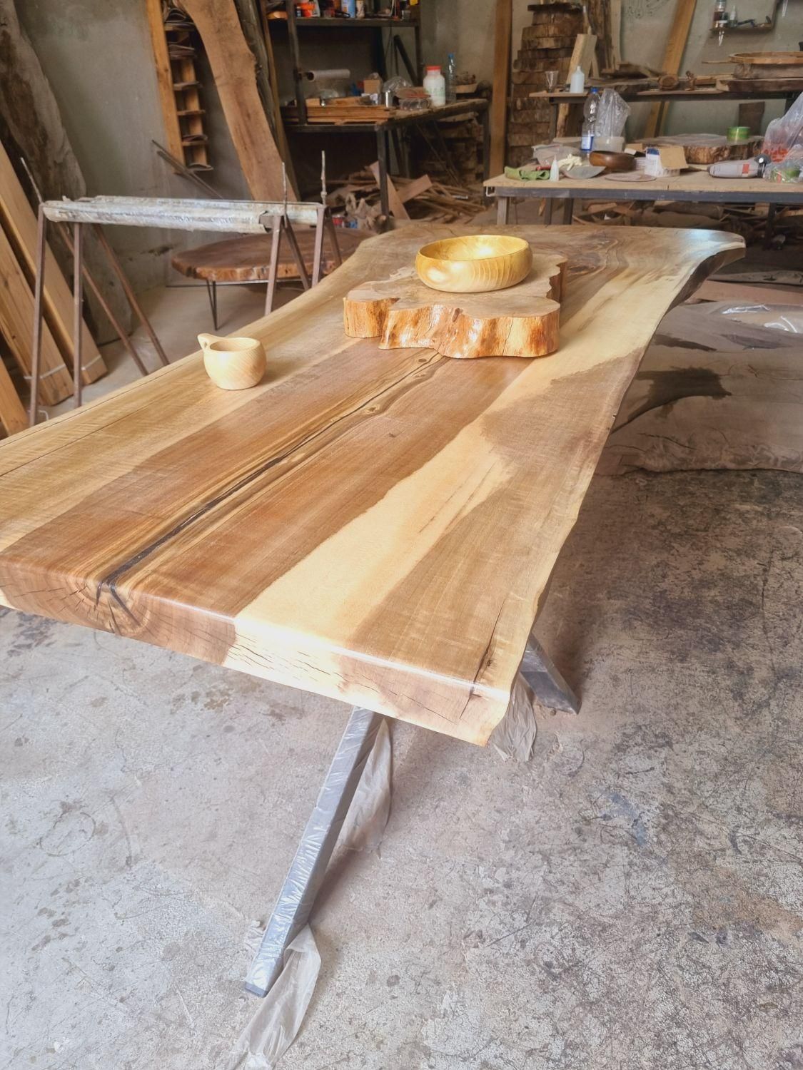 میز چوبی روستیک ناهار خوری جلومبلی عسلی تخته سرو|میز و صندلی غذاخوری|ری, بازار گل خاوران|دیوار