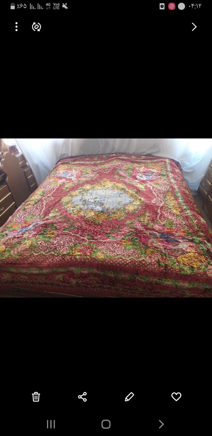 روتختی دو نفره قدیمی با قدمت ۱۲۰ ساله|تخت و سرویس خواب|لنجان, |دیوار
