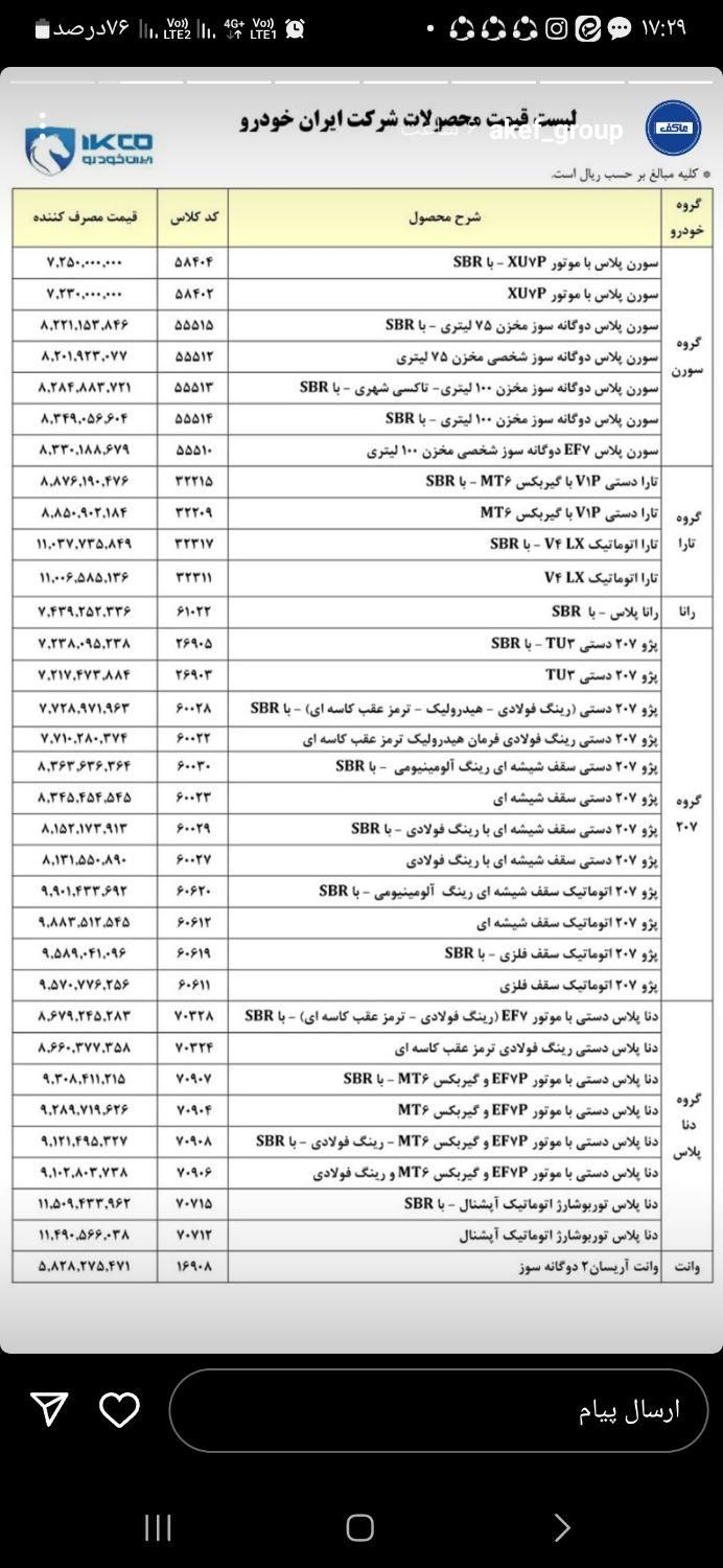 تارا وی 4 ال ایکس، مدل ۱۴۰۴|خودرو سواری و وانت|بیرجند, |دیوار