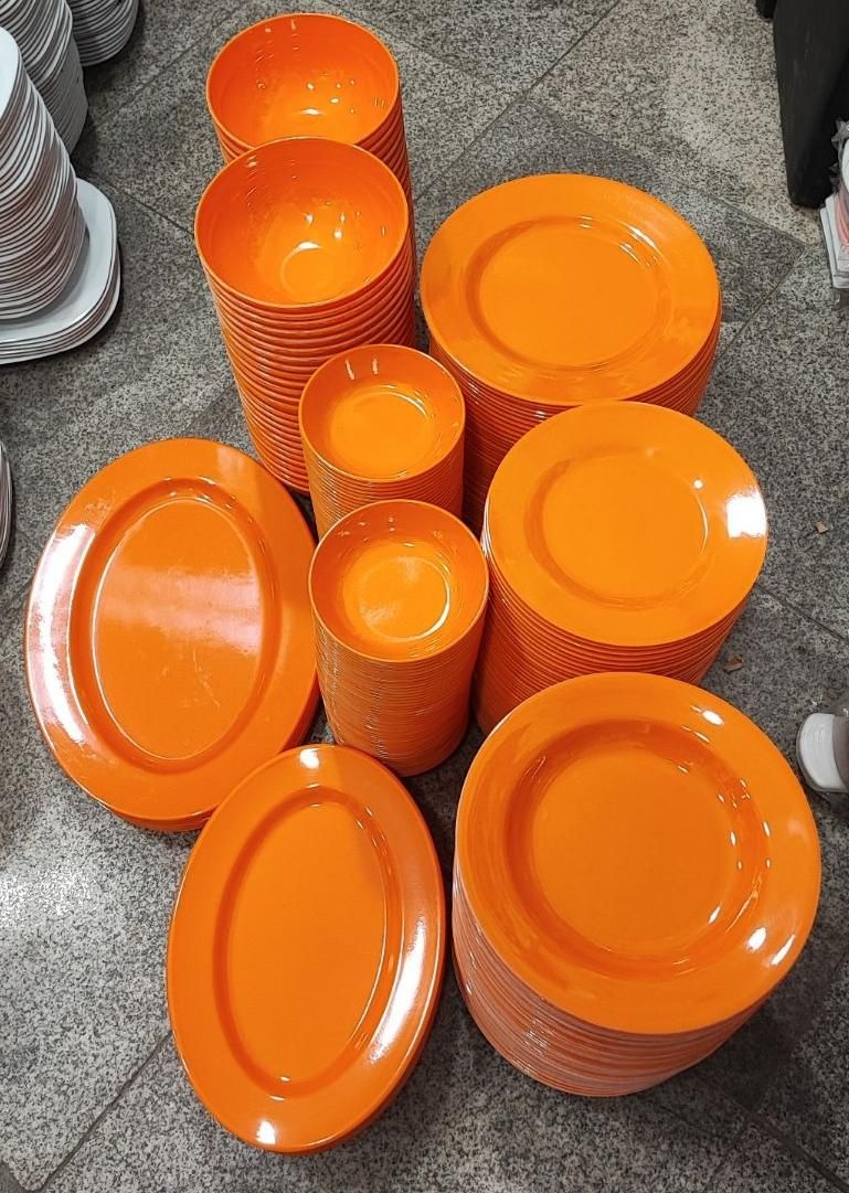 سرویس ملامین گرد/نارنجی/نشکن/قیمت قبل ارسال رایگان|ظروف سرو و پذیرایی|مشهد, کارمندان دوم|دیوار